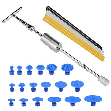 27 pièces Outil de Réparation de Dent Kit de Retrait de Dent Enlèvement de la Grêle Extracteur de Tige de Traction de Marteau de