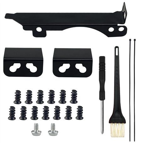 Lot de 22 supports de ventilateur PCI 8 cm 9 cm Support de radiateur d'ordinateur Outil de support avec brosse et tournevis pour