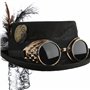 KarneLux Chapeau cylindrique steampunk pour femme - Chapeau avec lunettes donc accessoire de costume - Idéal pour le carnaval et