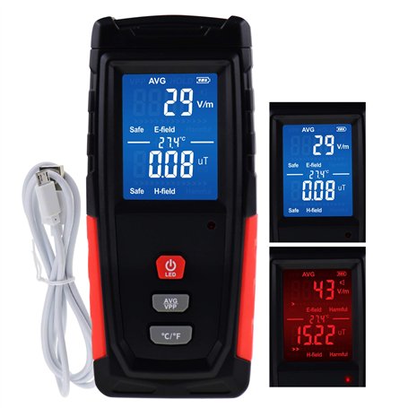 EMF Testeur Électromagnétique Radiation Capteur Température Détecteur Mesure Intérieur Extérieur Mètre