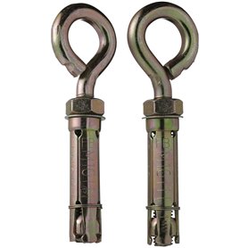 YoiYee Lot de 2 boulons à œil d'ancrage M10 x 70 mm avec écrou hexagonal