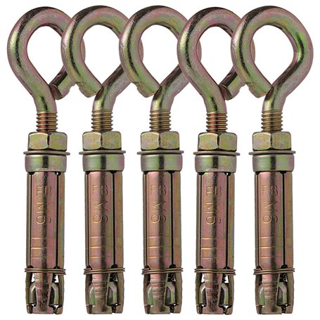 YoiYee Lot de 5 boulons d'ancrage à œillet M8 - Ancrages d'expansion robustes pour béton