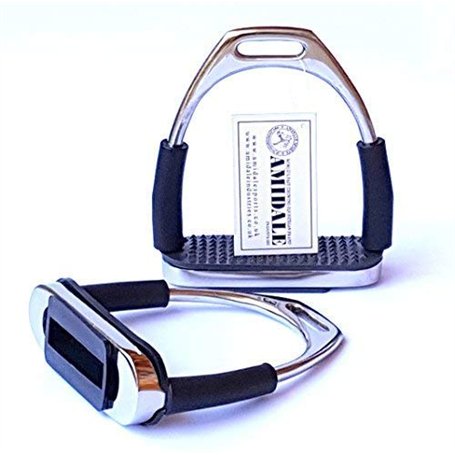Amidale Flexi Safety Étriers d'équitation en Acier Inoxydable Noir 12