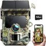 WOLFANG Caméra de Chasse Solaire 4K 30fps 46MP WiFi Bluetooth Camera Chasse avec Carte Micro SD U3 32GB Vision Nocturne IP66 Éta
