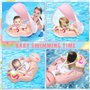 Bouee Bebe, Bouee Bebe avec Pare Soleil SPF 50+, Bouée Enfant Piscine Bouee, Bouée Gonflable pour Enfants Anneau de Natation Bou