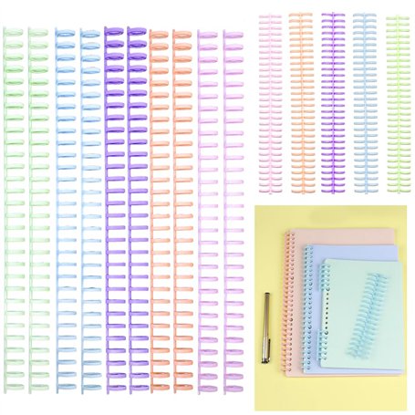 SLTAXAR 15PCS Peignes de Reliure en Plastique 12MM 30 Trous Peignes en Plastique pour Reliure Peignes Spirales pour Reliure Anne