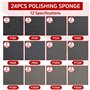 24Pcs Éponge de Ponçage Éponges Abrasives à Grain 180-3000 Cale a Poncer Kit Papier Abrasif Sec et Humide pour Modèle de Constru