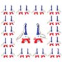 AKER Lot de 50 porte-clés Tour Eiffel Pairs souvenir couleur drapeau français 4