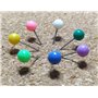 MINGZE 500 pièces Carte Tacks Push pins tête, Épingles et punaises, Carte de Voyage Push pins tête Pointe en Acier, 10 Couleurs