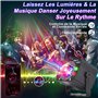 Lampe de Scène 3 en 1 avec Télécommande, Boule Disco avec Stroboscope, Lumière de Fête DJ LED à Commande Vocale Divers Effets RG