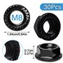 Lot de 30 Ecrou M8, En Acier Inoxydable Écrous à bride Écrous M8 Pour connecter et Fixer Différents Composants (Noir)