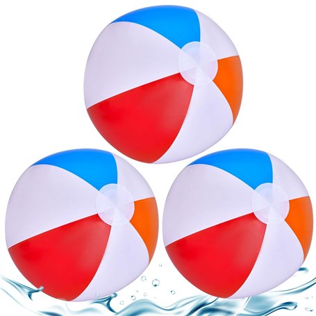 Lubibi 3 Pcs Balles de Plage Gonflables Arc-en-Ciel pour la Fête de la Piscine la Plage