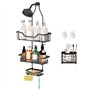 SLTAXAR Etagere Douche à Suspendre Noir Sans Percage Porte Gel Douche Salle de Bain Étagère de Rangement Douche Porte Savon Douc