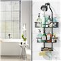 SLTAXAR Etagere Douche à Suspendre Noir Sans Percage Porte Gel Douche Salle de Bain Étagère de Rangement Douche Porte Savon Douc