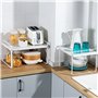 FAOKZE Organisateur d'étagère Extensible réglable, étagère à épicesOrganisateur Cuisine extensible et empilable, convient pour l