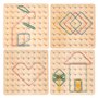 Homealexa Jouet Montessori Géoboard en Bois avec Cartes de Motifs et Rubber Band - 8x8 Épingles Pegboard avec Bande de Caoutchou