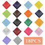 BUYGOO 20 pièces Bandanas foulards multifonctions grands mouchoirs couleur assortie Bandanas carrés pour hommes et femmes/dames 