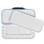 FOCCTS Palette de Peinture Aquarelle 18 Emplacements, Palette Plastique Portable pour Peinture Aquarelle, Acrylique et Peinture 