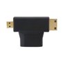 Adaptateur combiné CY Micro Mini HDMI vers HDMI 1.4 Femelle 2-en-1 4K à 60 Hz