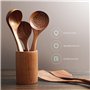 AOOSY Ustensiles de Cuisine,5 pcs Ensemble d'ustensiles de cuisine japonais en bois Outils Ensembles d'ustensiles résistant à la