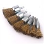 ATOPLEE Lot de 30 brosses métalliques revêtues de laiton avec tige de 6,35 mm, 6 tailles de brosses métalliques pour enlever la 