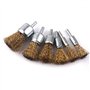 ATOPLEE Lot de 30 brosses métalliques revêtues de laiton avec tige de 6,35 mm, 6 tailles de brosses métalliques pour enlever la 