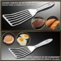 Set de Spatule de Cuisine Inox - 1x grande spatule cuisine pour le poisson et 1x petite spatule crepe avec Poignée ergonomique -