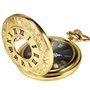 Montre de Poche Or Vintage en Acier pour Homme avec la Chaîne
