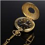 Montre de Poche Or Vintage en Acier pour Homme avec la Chaîne