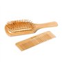 Brosse Demelante Cheveux en Bambou pour Massage du Cuir Chevelu et Poignée Ergonomique et Peigne Cheveux Antistatique Peigne à D