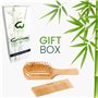 Brosse Demelante Cheveux en Bambou pour Massage du Cuir Chevelu et Poignée Ergonomique et Peigne Cheveux Antistatique Peigne à D