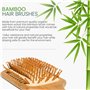 Brosse Demelante Cheveux en Bambou pour Massage du Cuir Chevelu et Poignée Ergonomique et Peigne Cheveux Antistatique Peigne à D