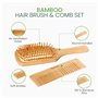 Brosse Demelante Cheveux en Bambou pour Massage du Cuir Chevelu et Poignée Ergonomique et Peigne Cheveux Antistatique Peigne à D