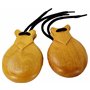 JM FOREST Castagnettes en bois de châtaignier 104-6 naturel poli - Instrument percussion pour danses flamandes pour jeunes et ad