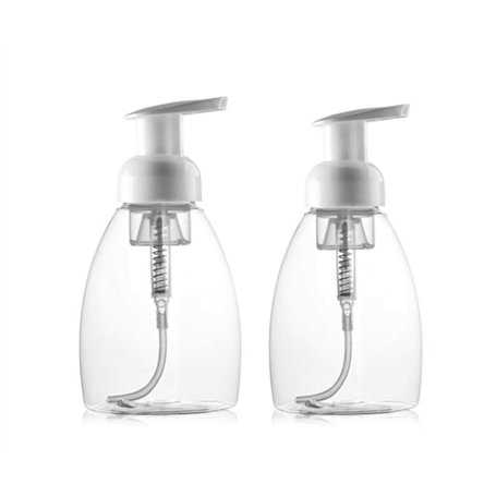 Lot de 2 distributeurs de mousse vides rechargeables de 250 ml avec pompe à pompe pour maquillage
