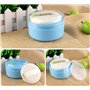 1 boîte de rangement vide portable en plastique bleu pour soins de la peau de bébé après le bain pour le visage, le corps, le ta