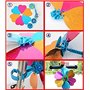 1 Set 3 en 1 Enfants Vélo Décoration Accessoires Scooter Porte-vélos Guidon Coloré Banderoles Pom-Pom Poignées Vélo Étincelle Gl