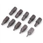 Lot de 10 extracteurs de vis à tête hexagonale multi-cannelures de 1/8" à 13/32" dans un étui en plastique pour retirer les boul