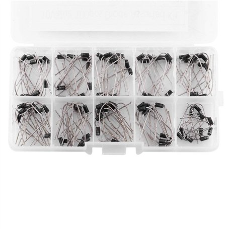 Hilitand 100pcs 10 Values Kit Diode Redresseur Électronique 1N4001~1N4007 1N5817~1N5819 Avec Boîte Claire