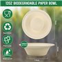 KYYGKY Lot de 100 Bol Jetable 340 ml Bols en Bagasse de Canne à Sucre Jetables Vaisselle Jetable Bol Jetable Bols en Papier Comp