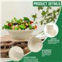 KYYGKY Lot de 100 Bol Jetable 340 ml Bols en Bagasse de Canne à Sucre Jetables Vaisselle Jetable Bol Jetable Bols en Papier Comp