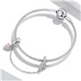 Chaine de sécurité en argent 925 pour bracelet Pandora, breloque en silicone pour clip en forme de coeur, bijoux pour femmes
