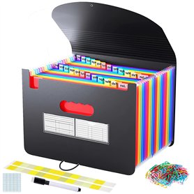 MQVXT Trieur A4 / Range Document Bureau - 24 Pochettes Plastique Classement Extensible Accordéon Organiseur