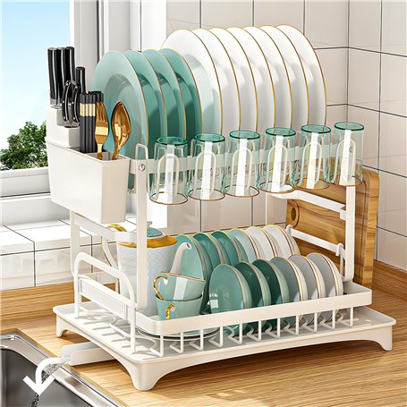 Frasheng Égouttoir à Vaisselle Cuisine avec Plateau d'égouttement