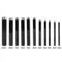 Creux Poinçon en Cuir 11Pcs - Outils de Poinçon en Acier Rond 1-11mm pour Artisanat, Bande de Montre, Toile