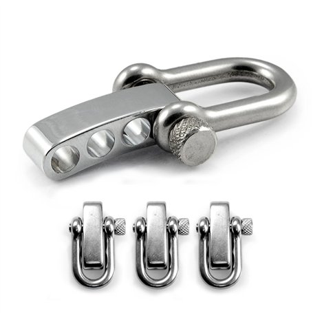 Manille droite réglable en acier avec un axe à visser simple à manier