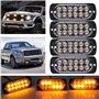 Ricoy Feu de freinage stroboscopique à 6 LED pour voiture - Barre lumineuse pour véhicule de 12 V à 24 V - Balise clignotante de
