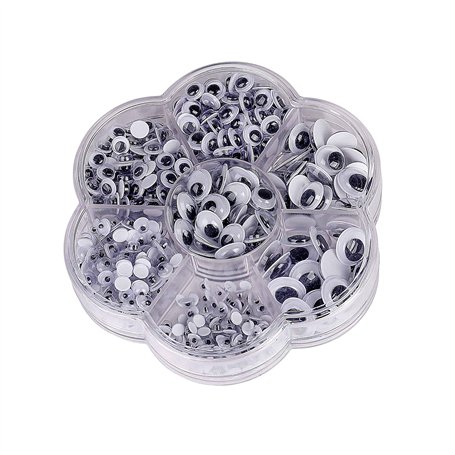 Yeux Mobiles Autocollant Wiggle Eyes pour DIY Craft Scrapbooking Accessoires Doll Making Toys Yeux Tailles Assorties 500 Pièces