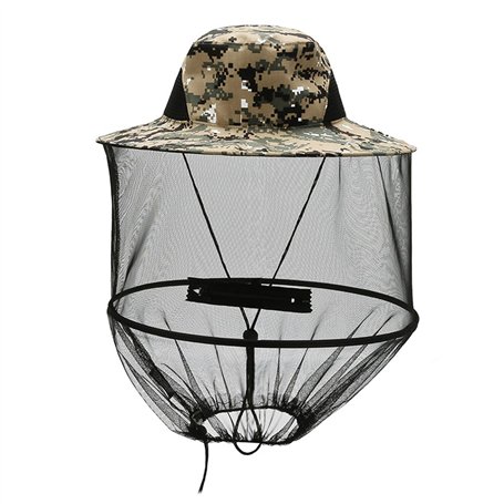 xnnmzhao Filet de tête anti-moustique - Chapeau de protection du visage - Équipement de pêche pliable pour l'extérieur - Pour la