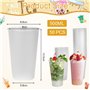 Kleemeiero 50PCS Gobelet Plastique Gobelets Réutilisables Givré 500ML Verre Plastique Reutilisable Gobelets Verre a Biere Plasti